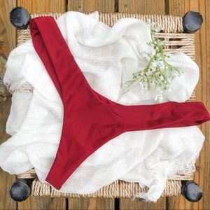 Midori • Red Thong Cheeky Bathing Suit Bottoms